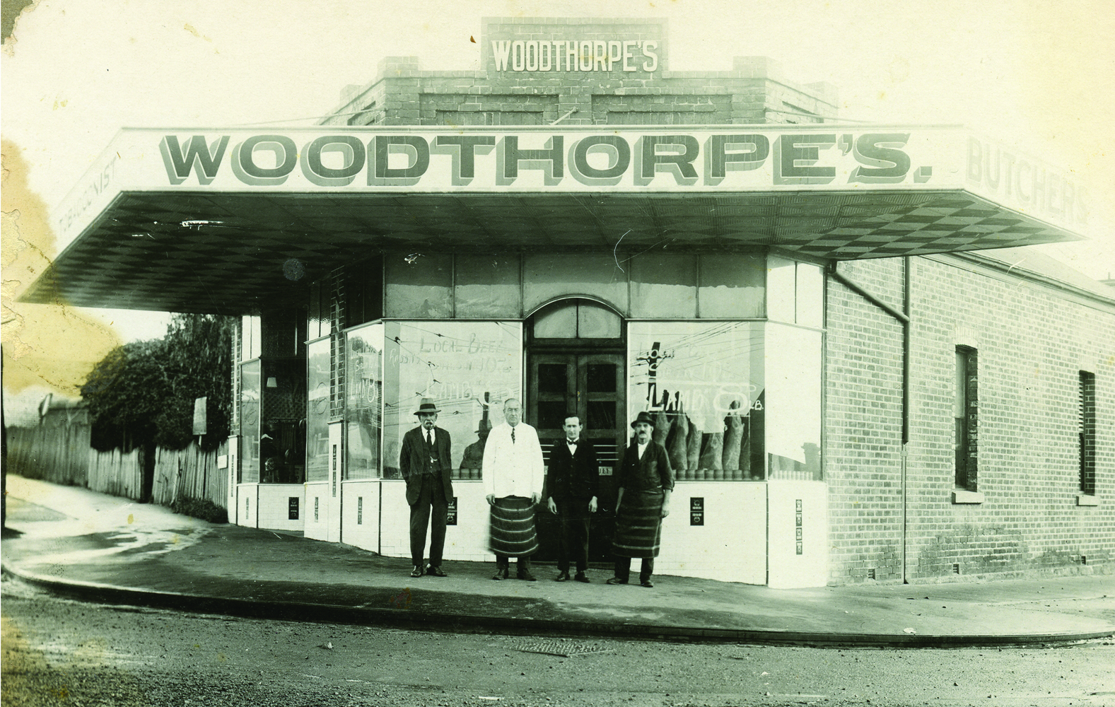 Woodthorpe’s butcher shop, Angove & Fitzgerald Streets c 1920s
